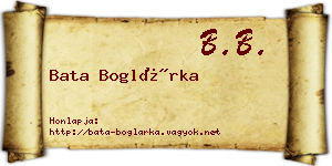 Bata Boglárka névjegykártya